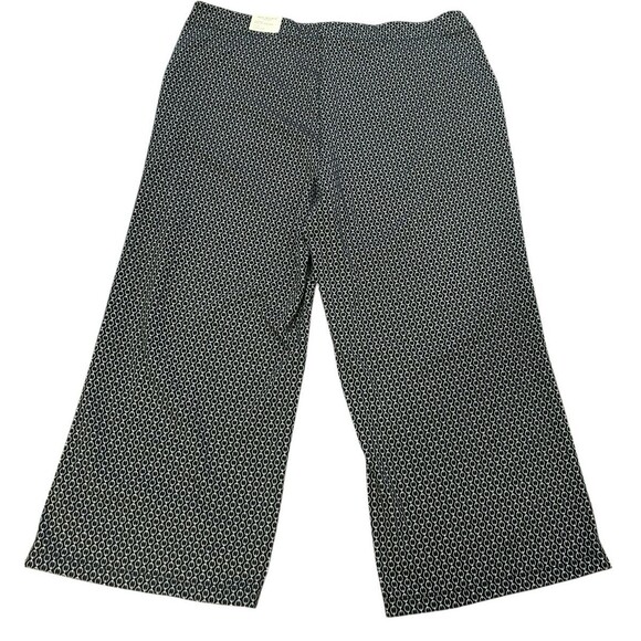 Max Studio London Geo Cropped Wide Leg Black Elastic Waist Trousers 3X - Picture 3 of 8